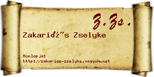 Zakariás Zselyke névjegykártya